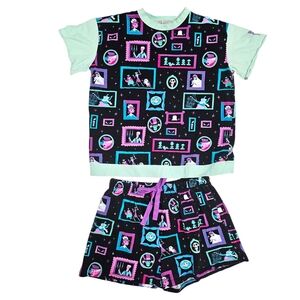 DISNEY HAUNTED MANSION PAJAMA SET GLOWS IN THE DARK WOMEN'S SIZE M